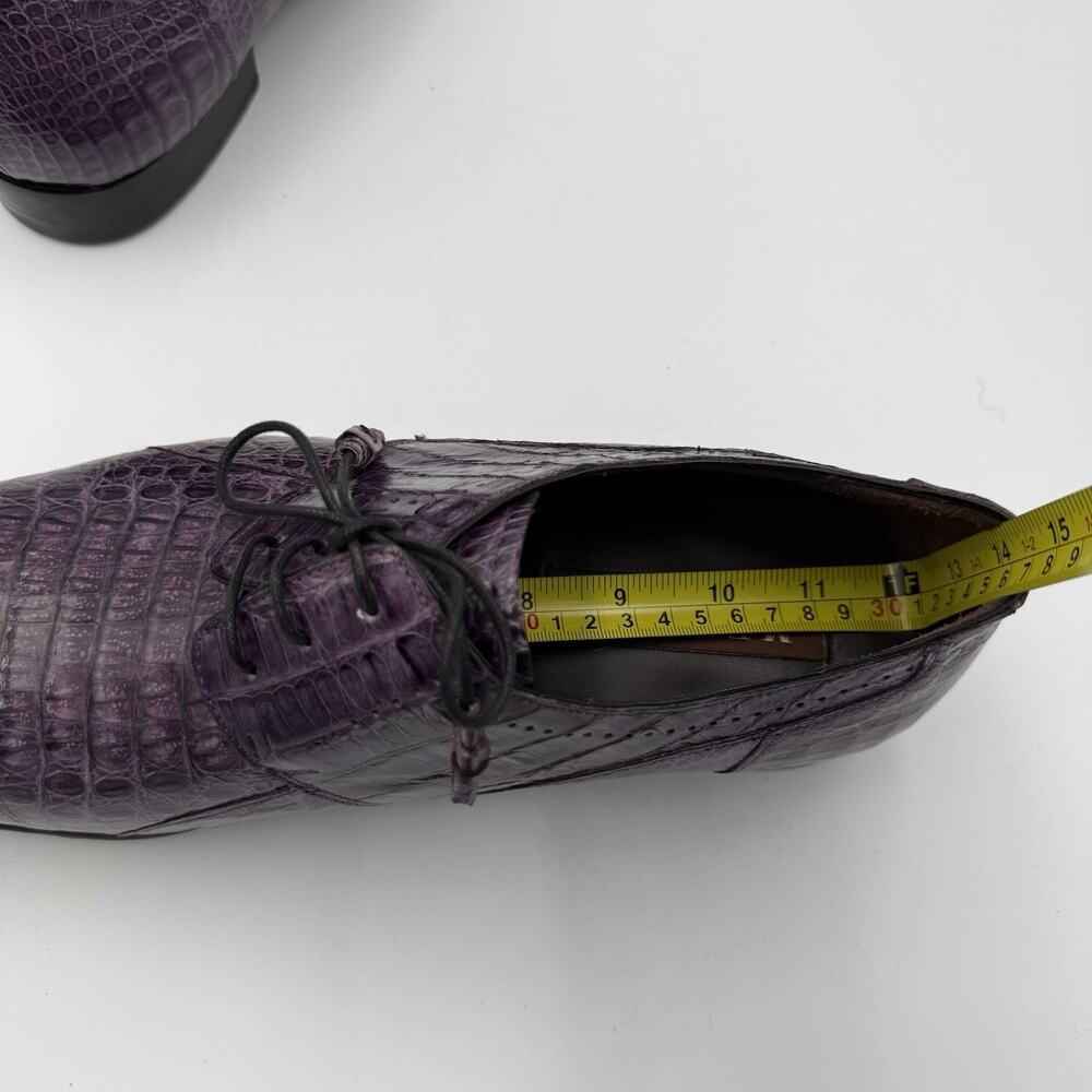 Mezlan Genuine Crocodile Monkstrap Dress Shoes Purple Men’s 12 Italy Luxury - Picture 13 of 13